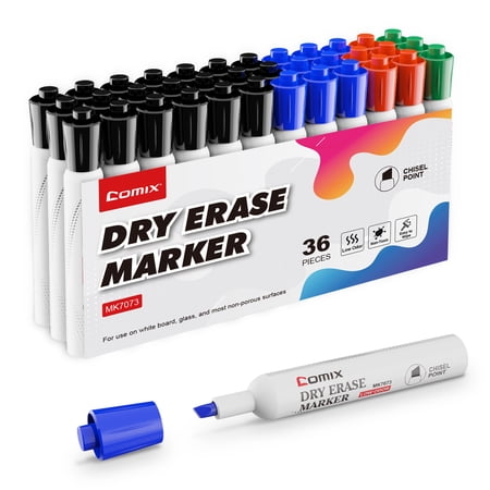 Comix Dry Erase Marker Chisel Tip, Low Odor Non Toxic,36 Bulk 4 Assorted Colors price history and forecast - COMIX MK7073AS