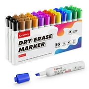 Comix Dry Erase Marker Chisel Tip, Low Odor Non Toxic,36 Bulk 12 Assorted Colors