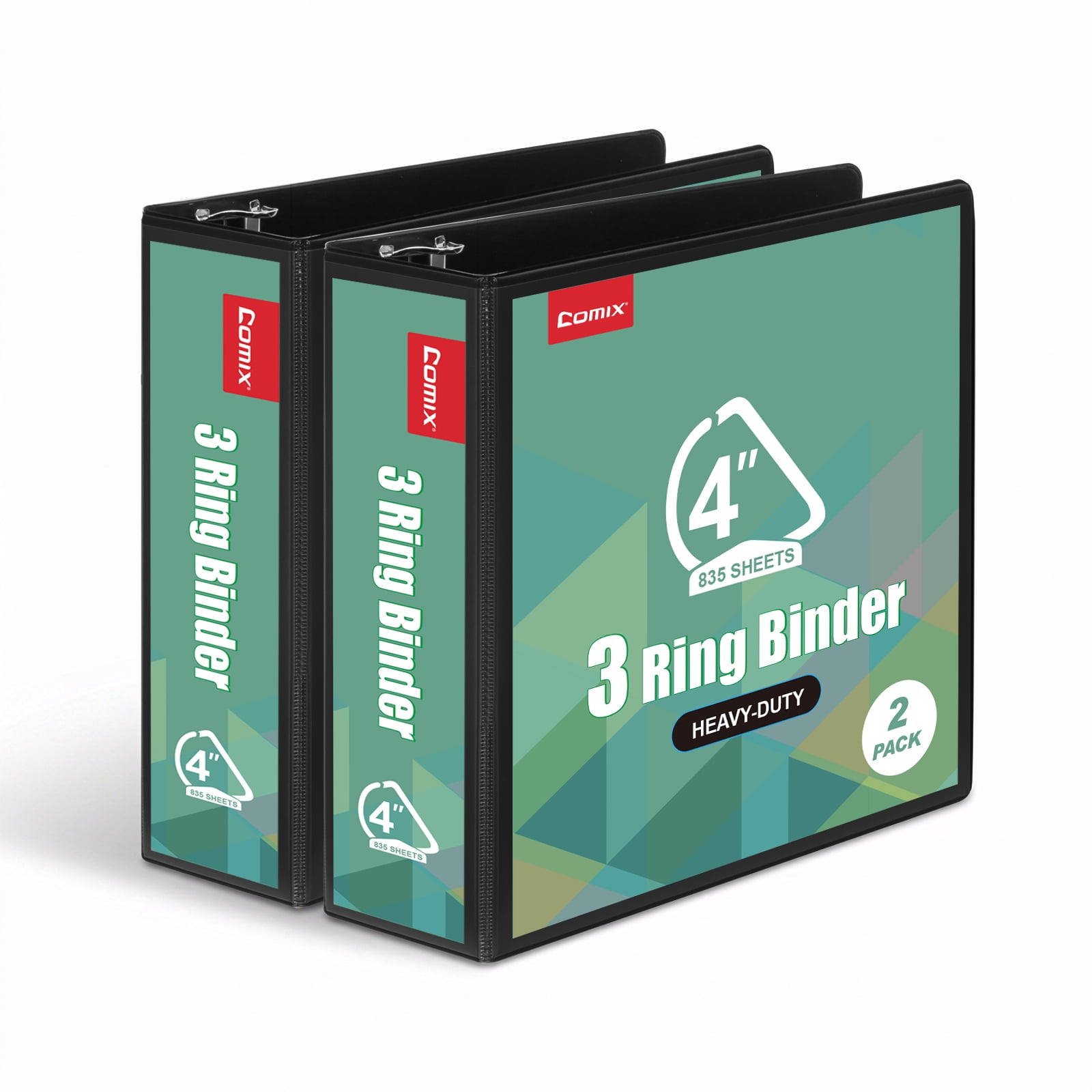 Comix Heavy-duty 4 Inch 3 Ring Binder with Clear Cover,D Ring, 835