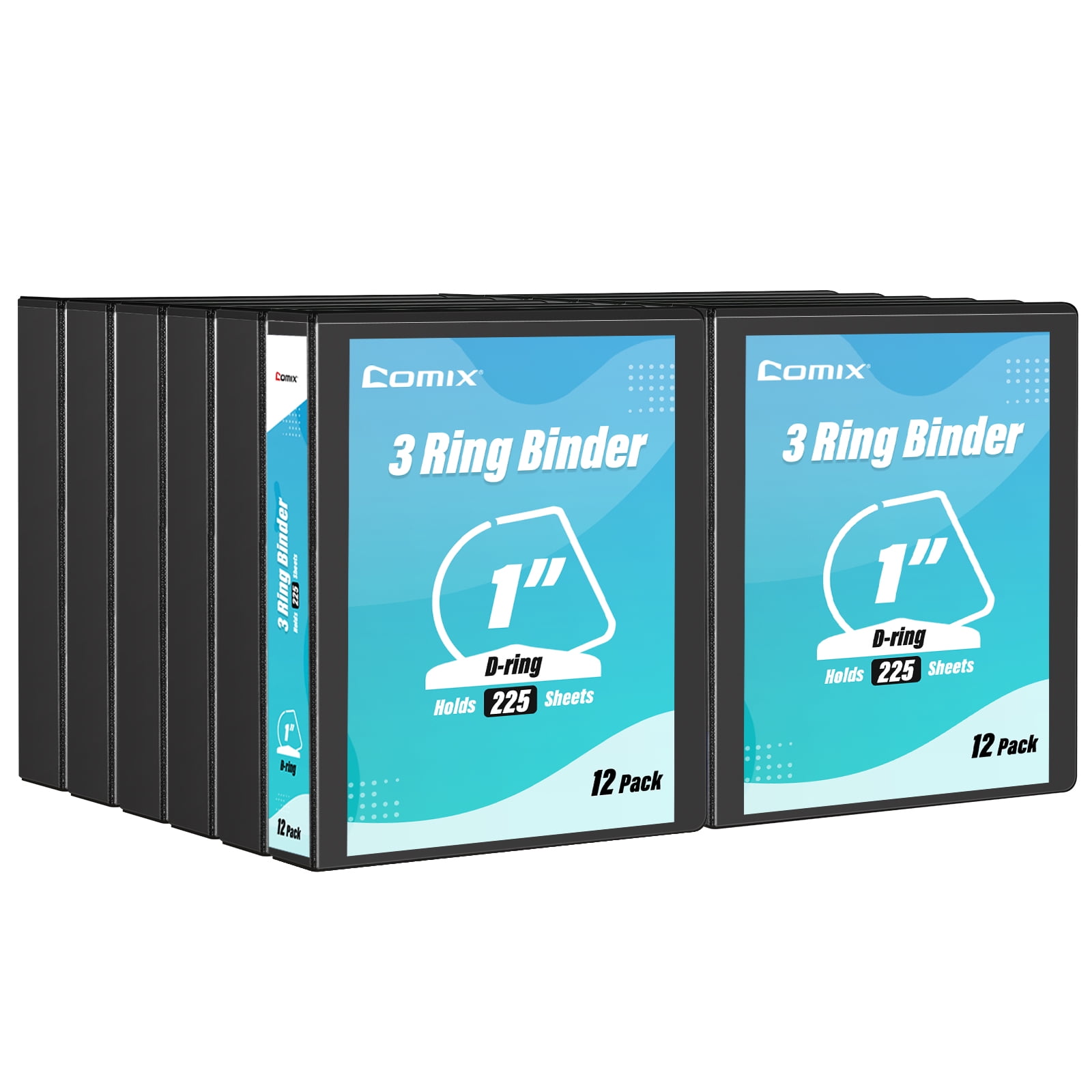 Comix Economy 1 inch D-Ring View Binder, 3 Ring, 225 Sheets of 8.5