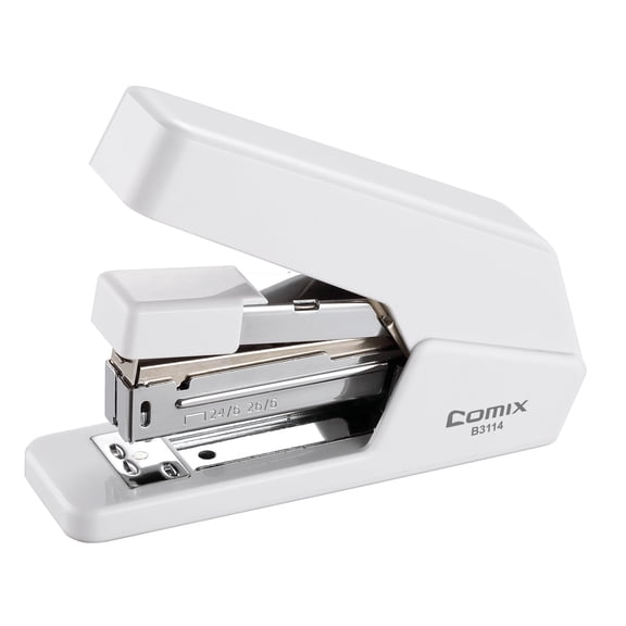 Comix Effortless Heavy Duty Desktop Stapler,20 Sheet Capacity,Ergonomic & Easy to Load,White