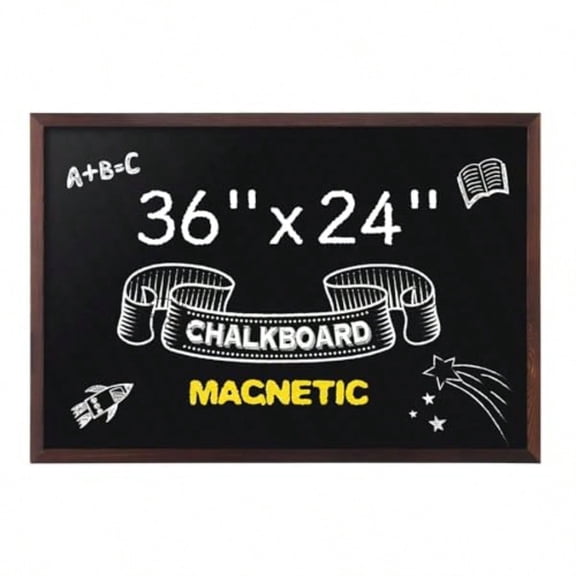 Comix Magnetic Chalkboard 36 x 24 Inches Wooden-Framed Blackboard Hanging Chalk Board for School Office Home and Restaurant Menu