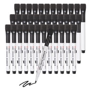 Comix Magnetic Fine Tip Dry Erase Markers with Eraser Cap, 36 Bulk , Low Odor, Black, Office Supplies