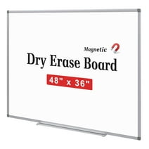 Comix Magnetic Whiteboard, 48 x 36 inches Wall Mounted Dry Erase Board, Aluminum Frame White Board with Pen Tray for Office School Home