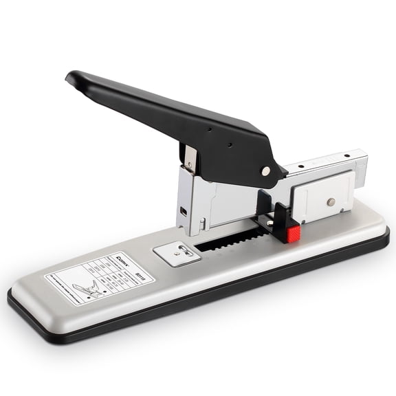 Comix Metal Heavy Duty Stapler,100 Sheet Capacity,Adjustable Paper Feed Depth, No Jam, Non-Slip Office Stapler, Grey