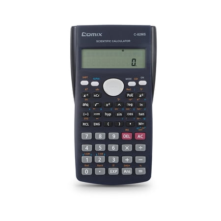 Comix fx-82MS Scientific Calculator,2-Line Display,240 Functions, Solar/Battery Powered,with Protective Case,for Exams Math Science Engineering Use,Blue