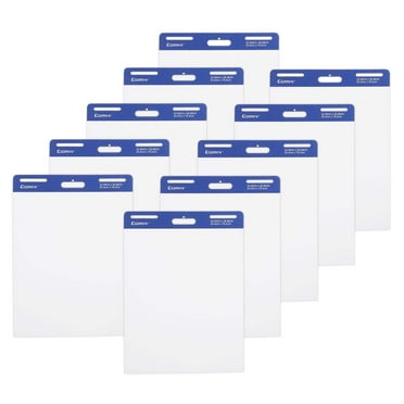 Comix Sticky Easel Pad, 25 x 30 inches Flip Chart Paper for Teachers, Large Self Stick Easel Paper, 30 Sheets/Pad, 10 Pads/Pack