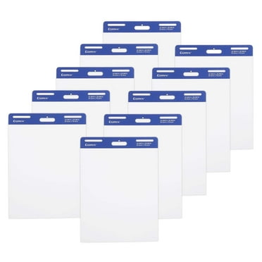 Comix Sticky Easel Pad, 25 x 30 inches Flip Chart Paper for Teachers, Large Self Stick Easel Paper, 30 Sheets/Pad, 10 Pads/Pack