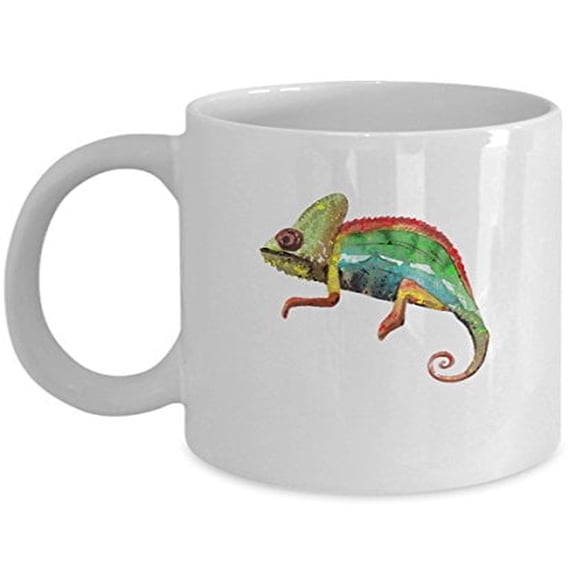 Lizard 11 oz Coffee Mug - Comma Chameleon White Ceramic Gift