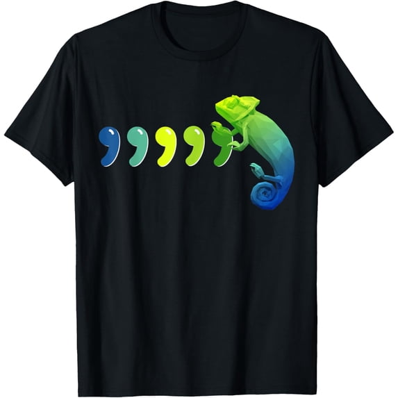 Comma Chameleon Shirt Funny 80s Throwback Retro T-Shirt Gift