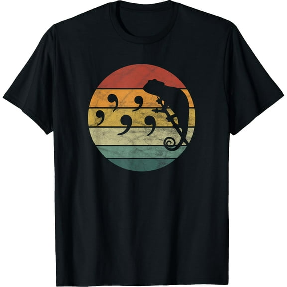 Comma Chameleon T-Shirt men and women can wear, black, white, gifts