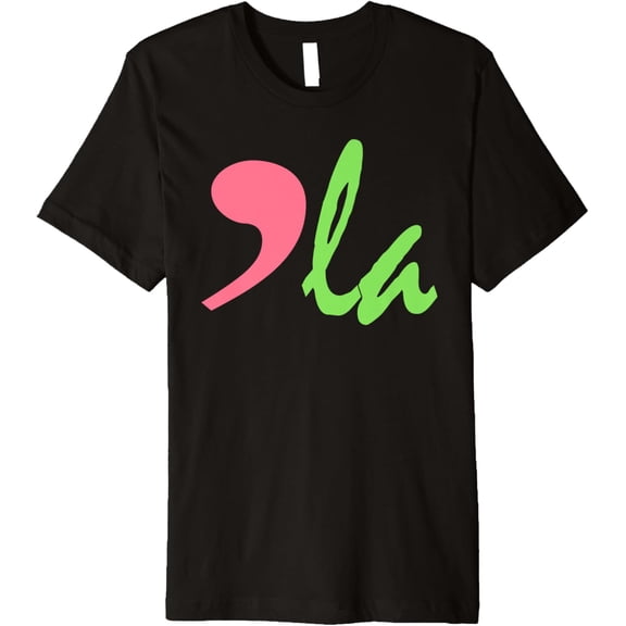 Comma La Pink Green Funny Aka Voting For Kamala Harris 2024 Premium T-Shirt