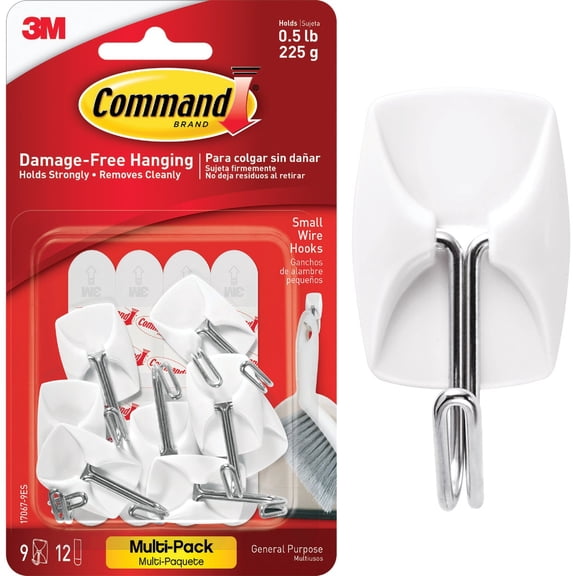 Command 0.5 lb Capacity Small Hooks 17067-12ES