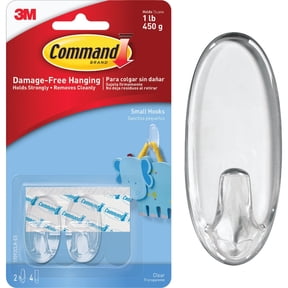Command 1 lb Capacity Oval Hooks, Indoor Use, Small 17092CLR-ES