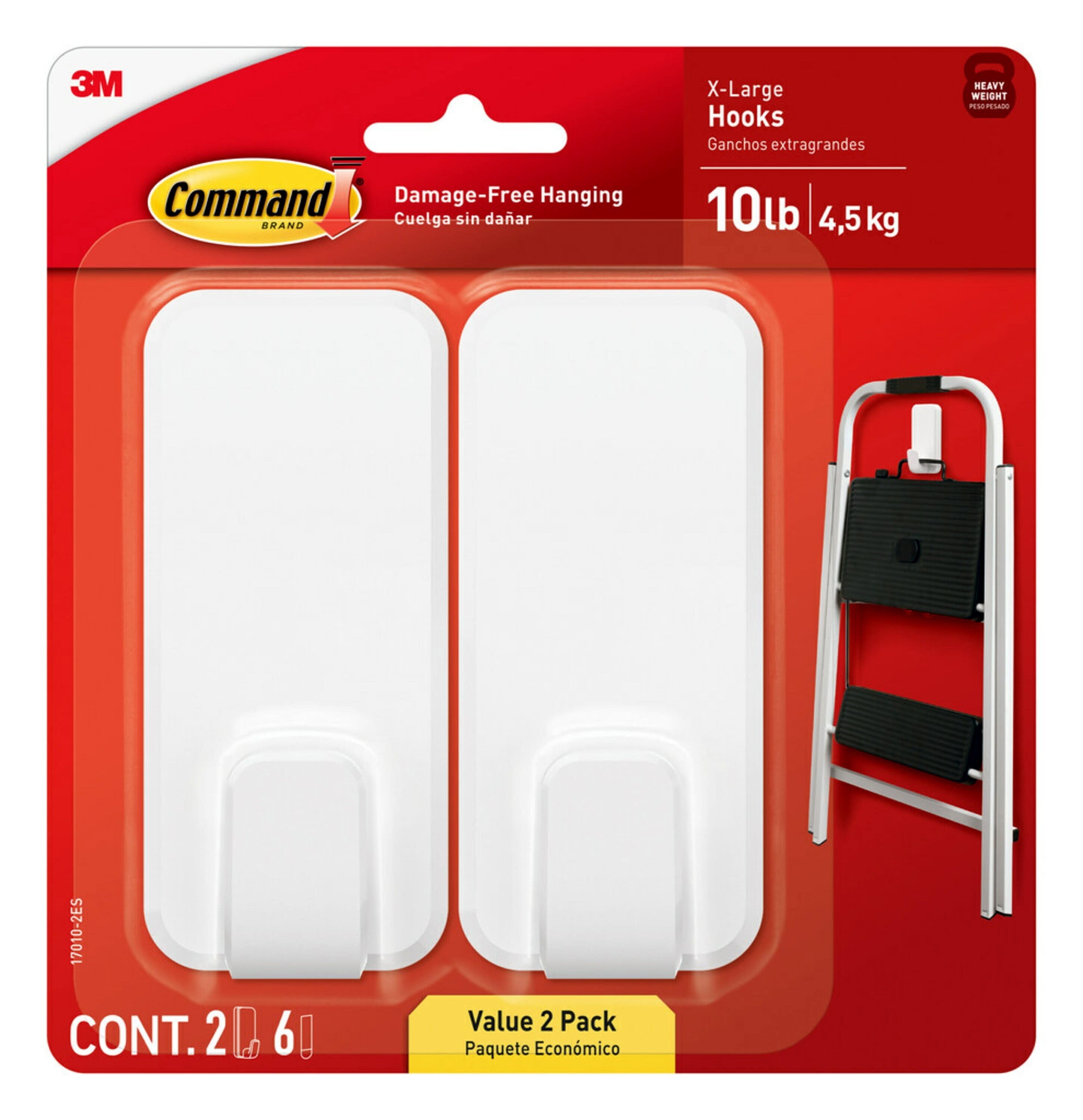 Command 10 lb XL Heavyweight Wall Hook 2 Pack Bundled with 13 Medium Designer 3 lb Wall Hooks Hang Dorm Decorations Damage Free Walmart