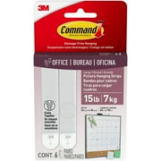 Command 15 lb White Picture Hanging Strips 17206AO-6ESF, 6 Pairs