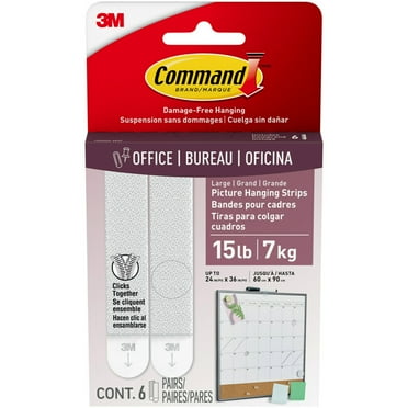 Command 15 lb White Picture Hanging Strips, 6 Pairs
