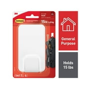 Command 15 lb XL Heavyweight Hook, White, 1 Wall Hook, Damage-Free Hanging