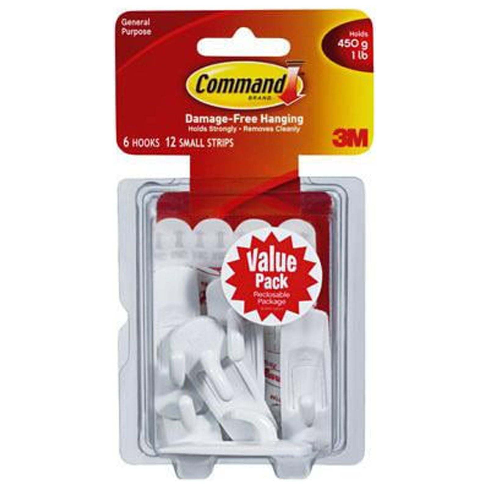 Command 17002-6ES Small Hook Value Pack - Quantity 4