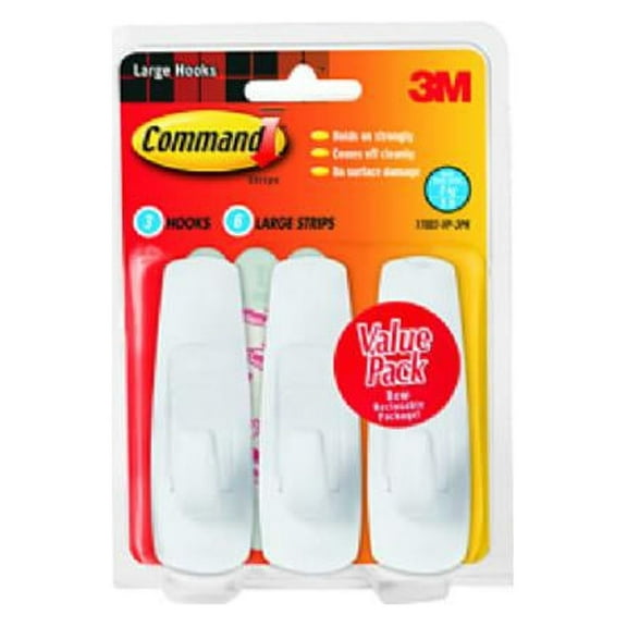 Command 17003-3ES Large Hook Value Pack - Quantity 2