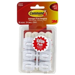 3M Command Mini Adhesive Hook - Pack of 44