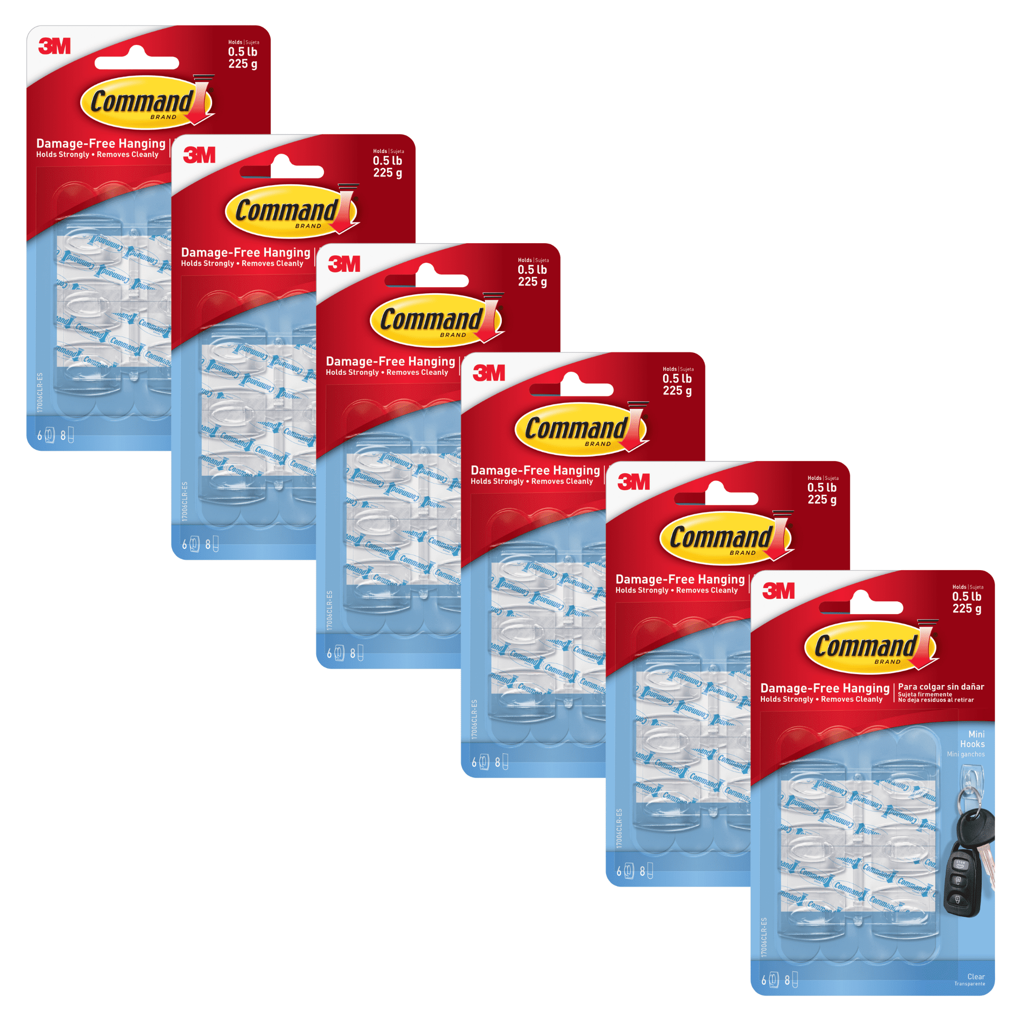 Command 17006CLR 17006CLR-ES Hooks, Clear, 36 Count
