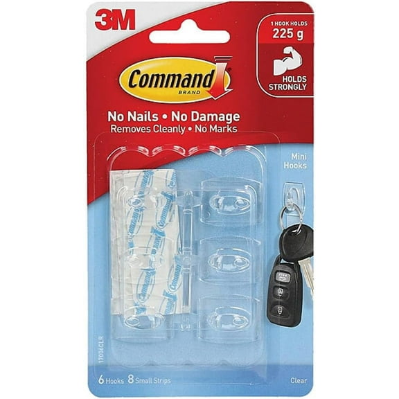 Command 17006CLR 17006CLR-ES Hooks, Clear, 36 Count