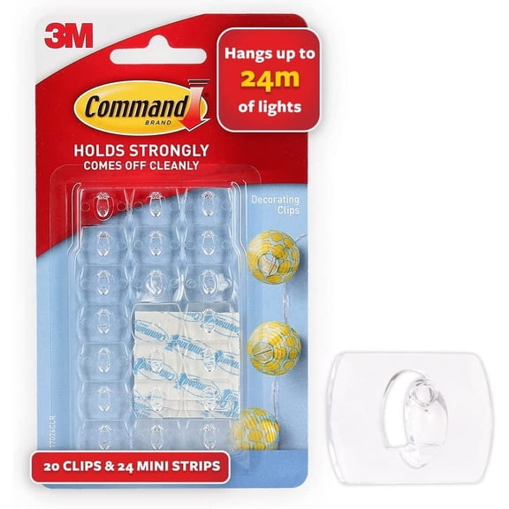 Command 17026CLR-ES Decorating Clips, Clear, 20-Clips