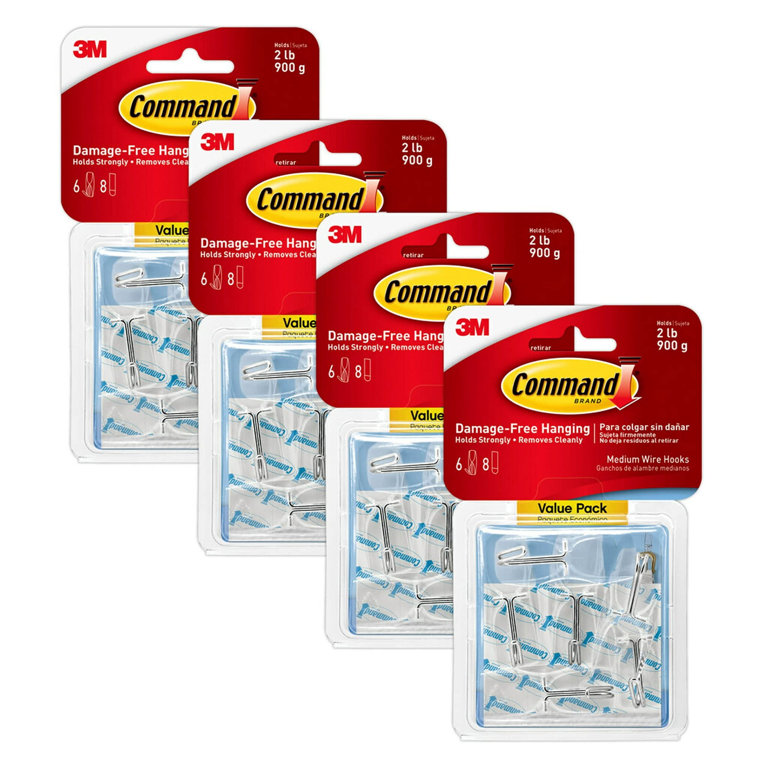 Command 17065CLR-6ES Wire Hook, 24 Hooks  4 Count