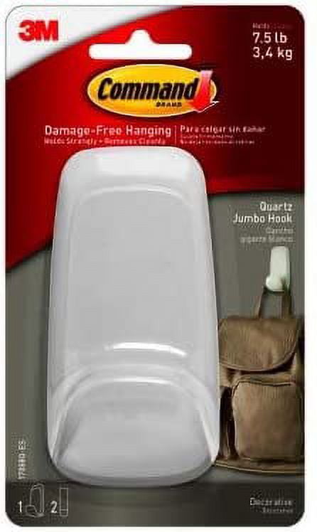 Command 17088Q-ES Decorative Hook, Quartz Color, Jumbo - Quantity 4