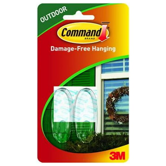 Command 17091CLR-AWES Window Hook, Outdoor, Foam Strip, Clear, Medium, 2-Pk. - Quantity 4