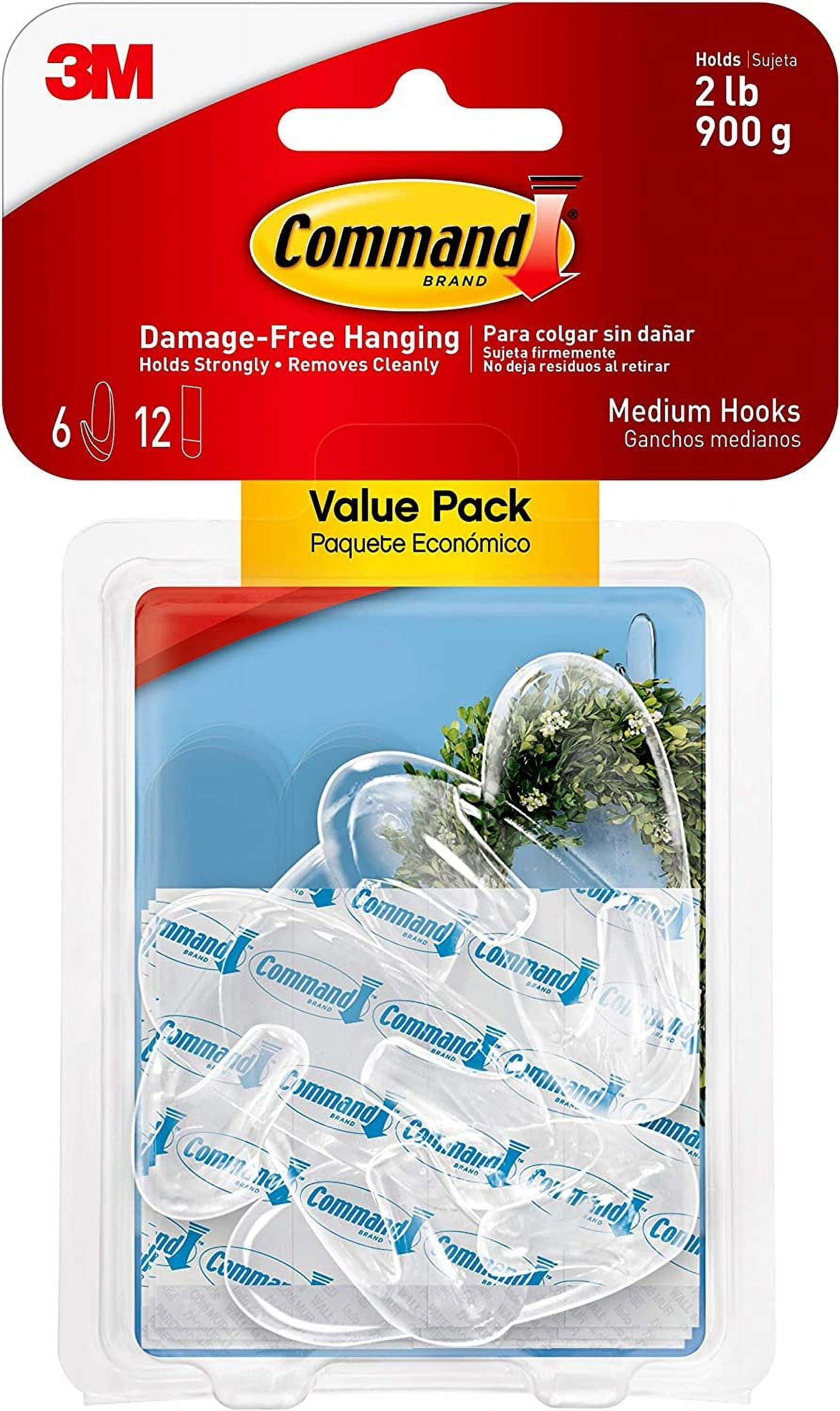 Command 17091CLRVP Medium, 6 Hooks, Clear - Walmart.com