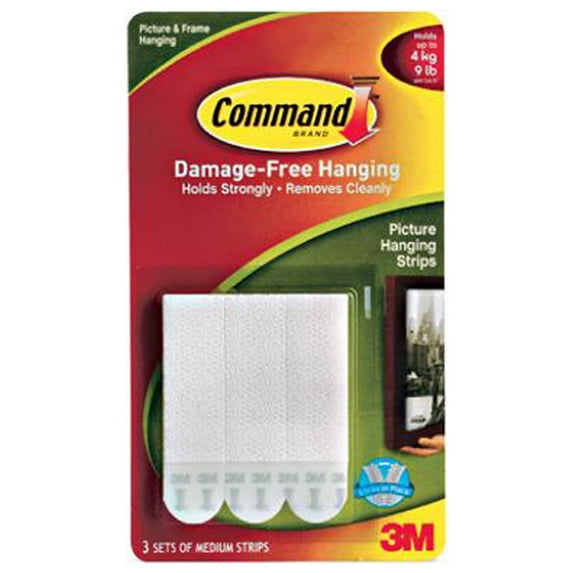 Command 17201-ES Medium Picture Hanging Strips, 3-Ct. - Quantity 9