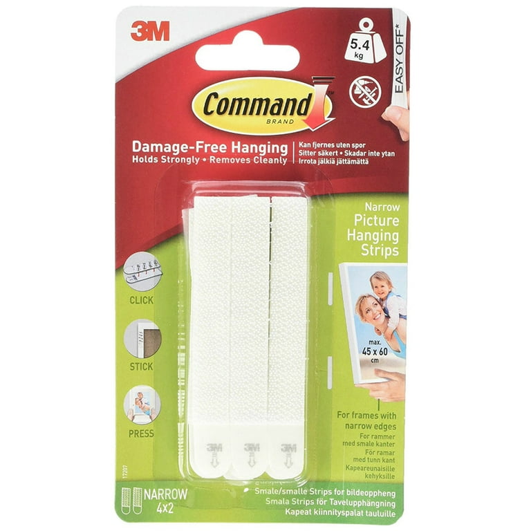 Command 17207 Narrow Picture Hanging Strips - 4pcs - Trimming Shop