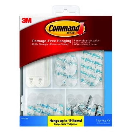 Command 17232-ES Hanging Hooks, General Purpose, Assorted, Clear, 53-Pk. - Quantity 2