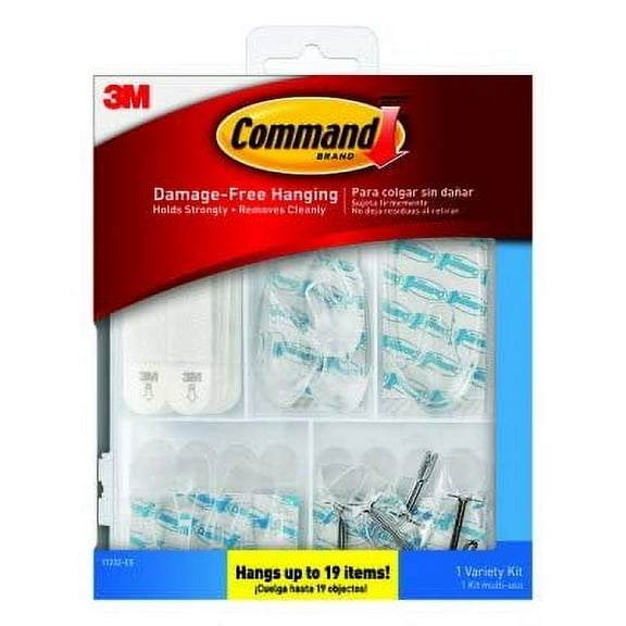 Command 17232-ES Hanging Hooks, General Purpose, Assorted, Clear, 53-Pk. - Quantity 2