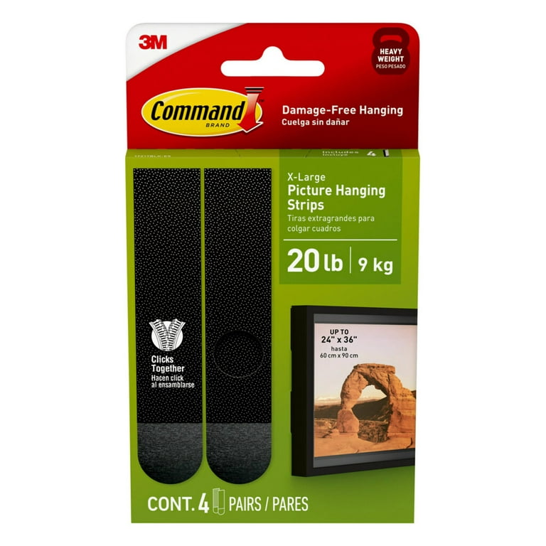 Command Large Picture Hanging Strips, 14 Black Adhesive Strip Pairs 28 Command  Strips 