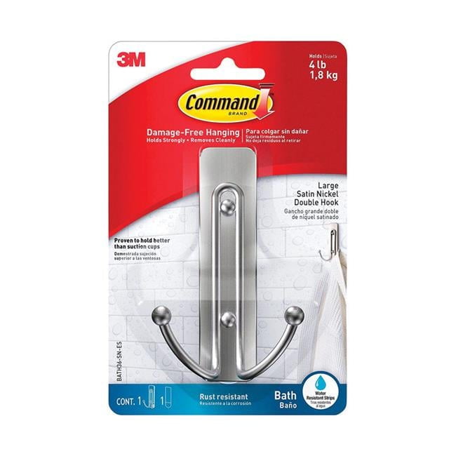 Command  4.03 in. Large Adhesive Strips Hook  Plastic  4 lbs
