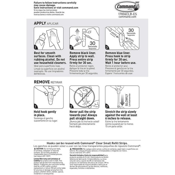Command Clear Mini Hooks - Adhesive Indoor Use - 4 Pack (18 Hooks Total)