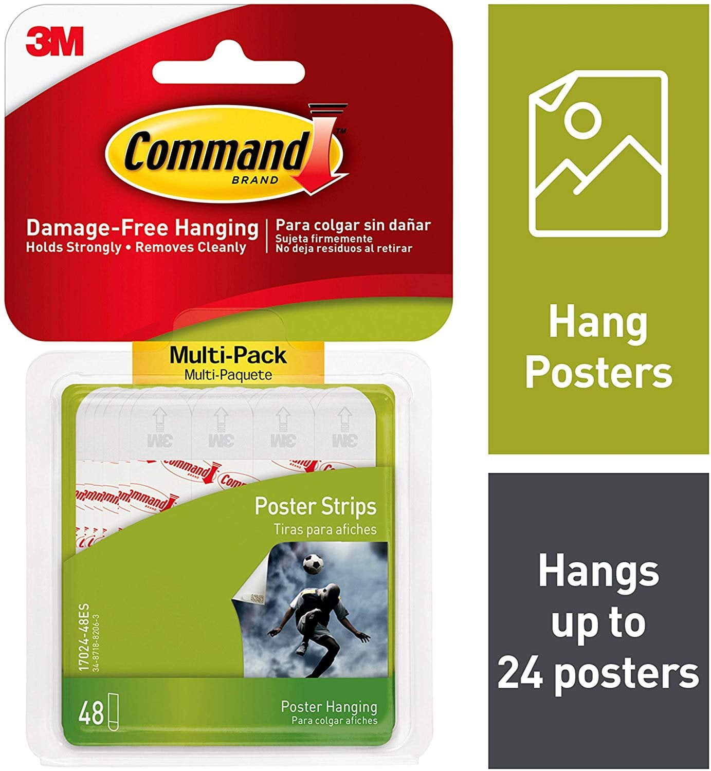 Command 6-packages of Poster Strips, Decorate Damage-Free, 288 strips total, Indoor Use 17024-48ES — Residential Use, Standard Application