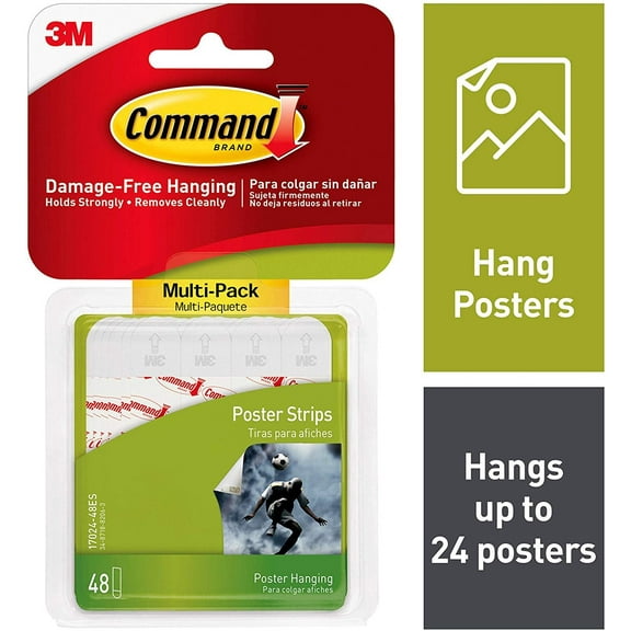 Command 6-packages of Poster Strips, Decorate Damage-Free, 288 strips total, Indoor Use 17024-48ES
