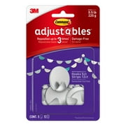 Command Adjustables Circle Hooks, Silver, 5 Hooks,12 Strips