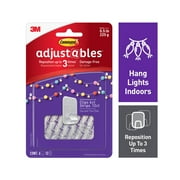 Command Adjustables Repositionable Wall Hook, Clear, Hold 0.5 lb, 6 Clips, 12 Strips