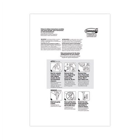 Command Assorted Refill Strips, Removable, (8) Small 0.75 X 1.75, (4) Medium 0.75 X 2.75, (4) Large 0.75 X 3.75, Clear, 16/pack | Order of 1 Pack