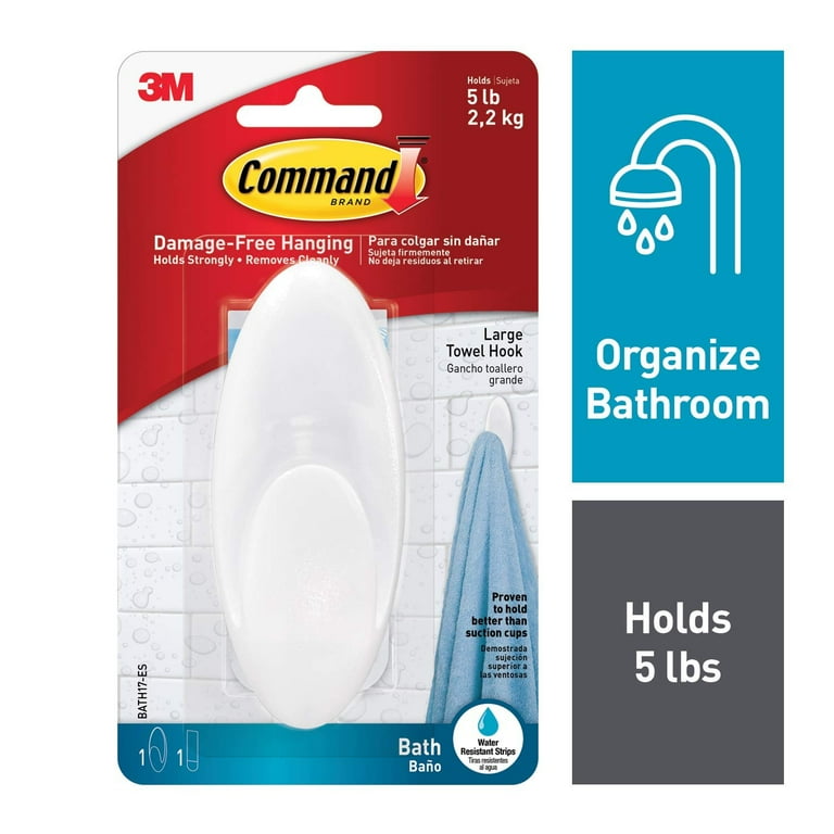 Command 1-Hook Frosted Towel Hook Command 1-Hook Frosted Towel Hook