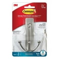 thumbnail image 1 of Command Large Double Bathroom Wall Hook, Damage Free Hanging Bath Hook with Adhesive Strip, Double Hook for Hanging Bath Towels, 1 Satin Nickel Colored Wall Hook and 1 Water-Resistant Command Strip, 1 of 3