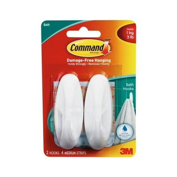 Command Bath Hooks (Pack Of 2)