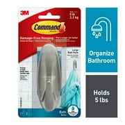 Command Bath Large Designer Hook, 1 Hook, 2 Strips/Pack