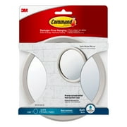 Command Bath Mirror, Satin Nickel, 1 Mirror, 2 Pairs Water Resistant  Strips, Bathroom Organization