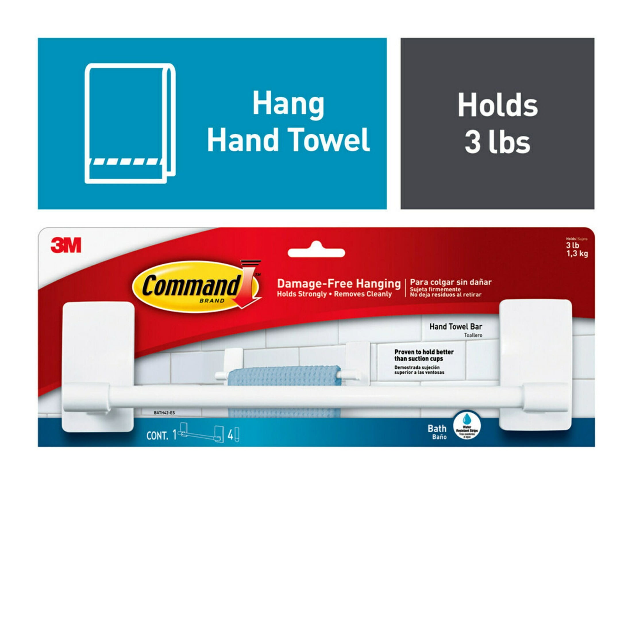 Command bath plastic hand towel bar white 1 hand towel ba hotsell